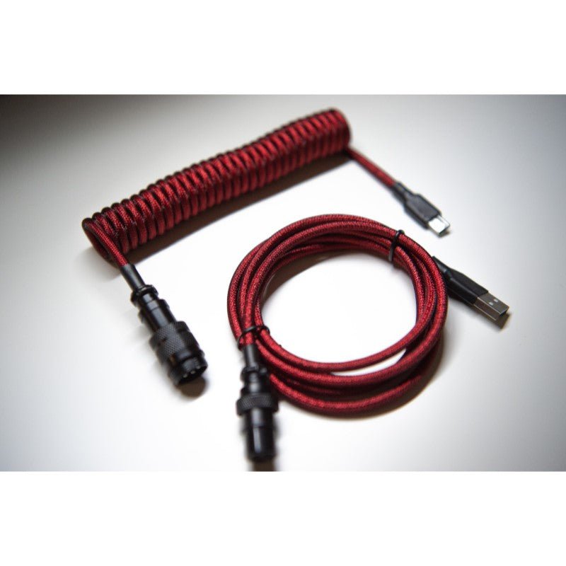 Red Mechanical Keyboard Coiled Cable GX16 - Keebz N CablesCables