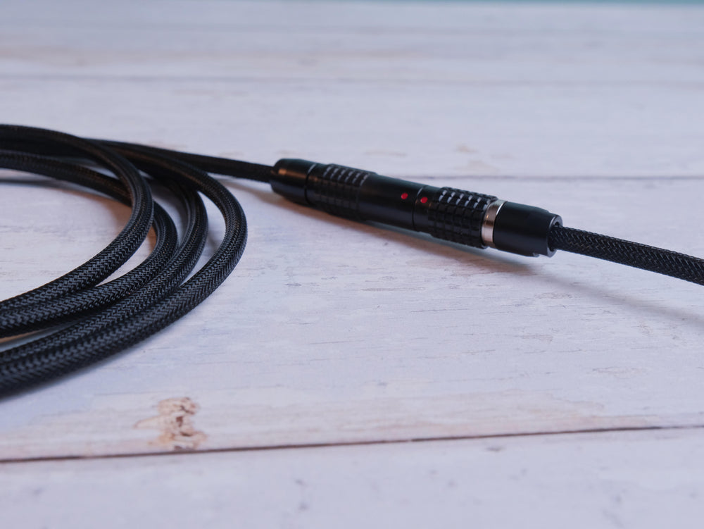 Keebz N Cables - Cables - Triple Black Mechanical Keyboard Straight LEMO Cable - Keebz N Cables