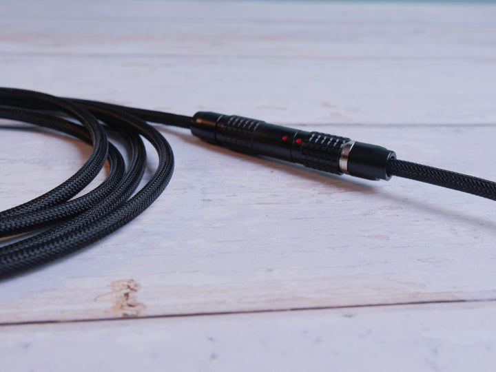 Keebz N Cables - Cables - Triple Black Mechanical Keyboard Straight LEMO Cable - Keebz N Cables