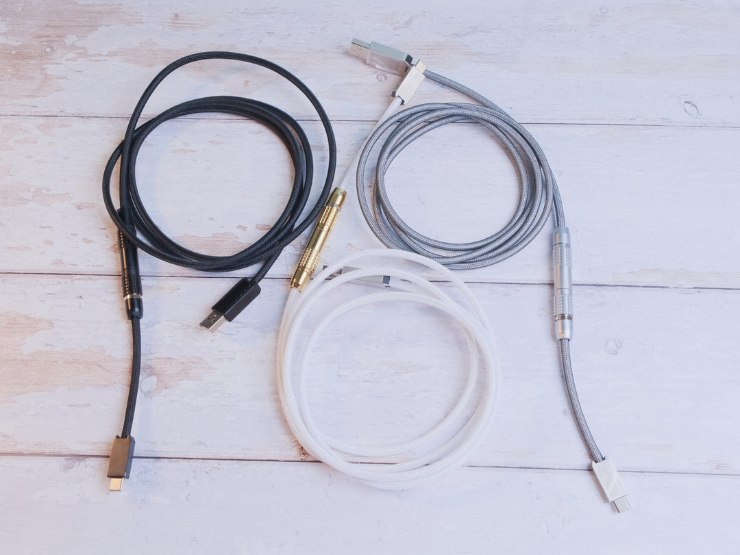 Keebz N Cables - Cables - Triple Black Mechanical Keyboard Straight LEMO Cable - Keebz N Cables
