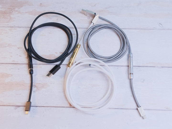 Keebz N Cables - Cables - Triple Black Mechanical Keyboard Straight LEMO Cable - Keebz N Cables