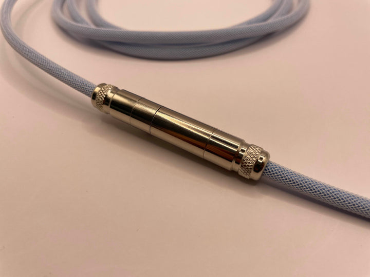 Keebz N Cables - Cables - Baby Blue Silver Mechanical Keyboard Straight XLR Cable - Keebz N Cables