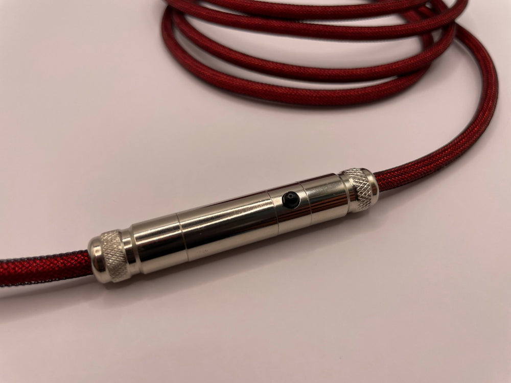 Keebz N Cables - Cables - Red Silver Mechanical Keyboard Straight XLR Cable - Keebz N Cables