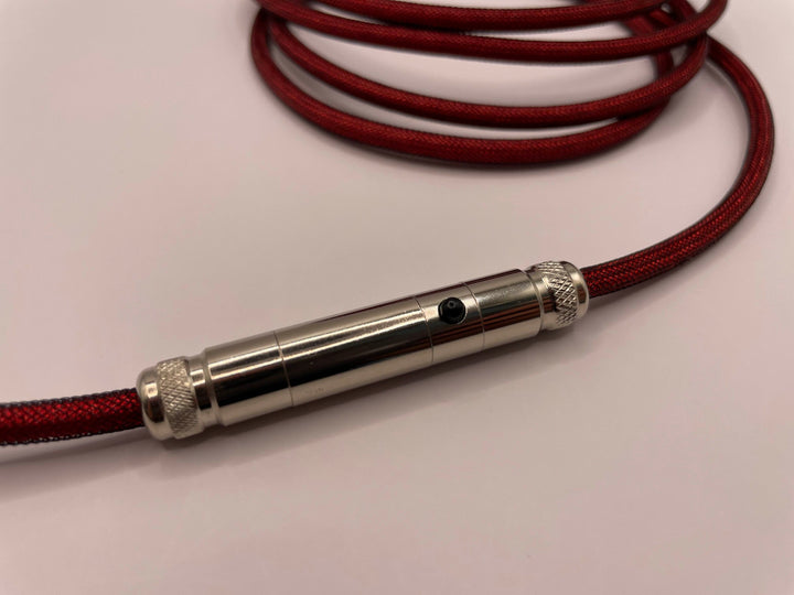 Keebz N Cables - Cables - Red Silver Mechanical Keyboard Straight XLR Cable - Keebz N Cables
