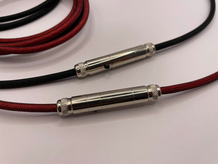 Keebz N Cables - Cables - Red Silver Mechanical Keyboard Straight XLR Cable - Keebz N Cables