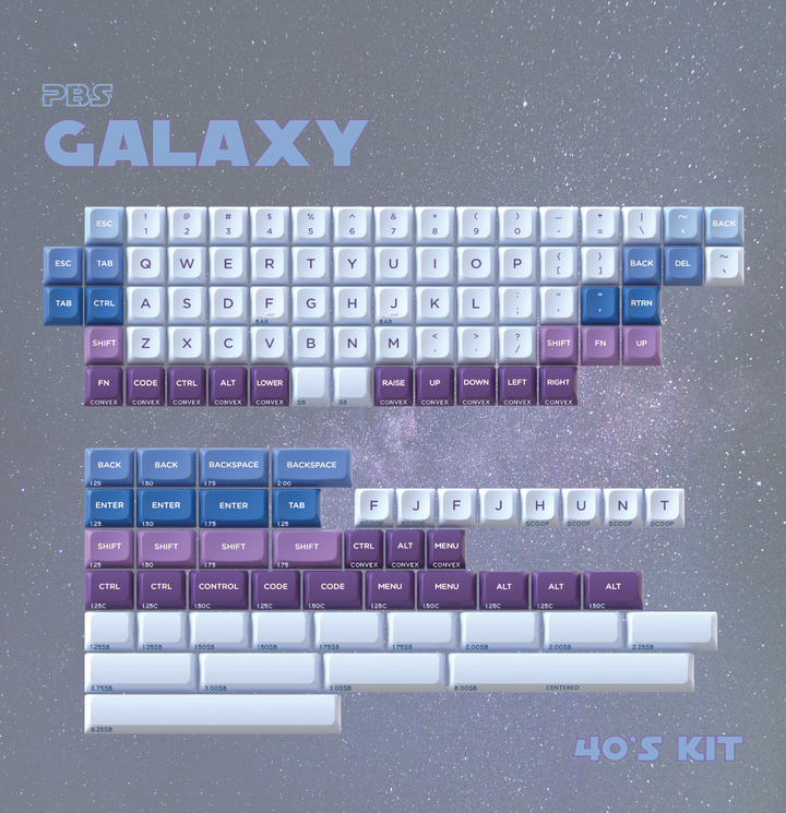 CannonKeys - Keycaps - [Pre-order] PBS Galaxy Keycaps - Keebz N Cables