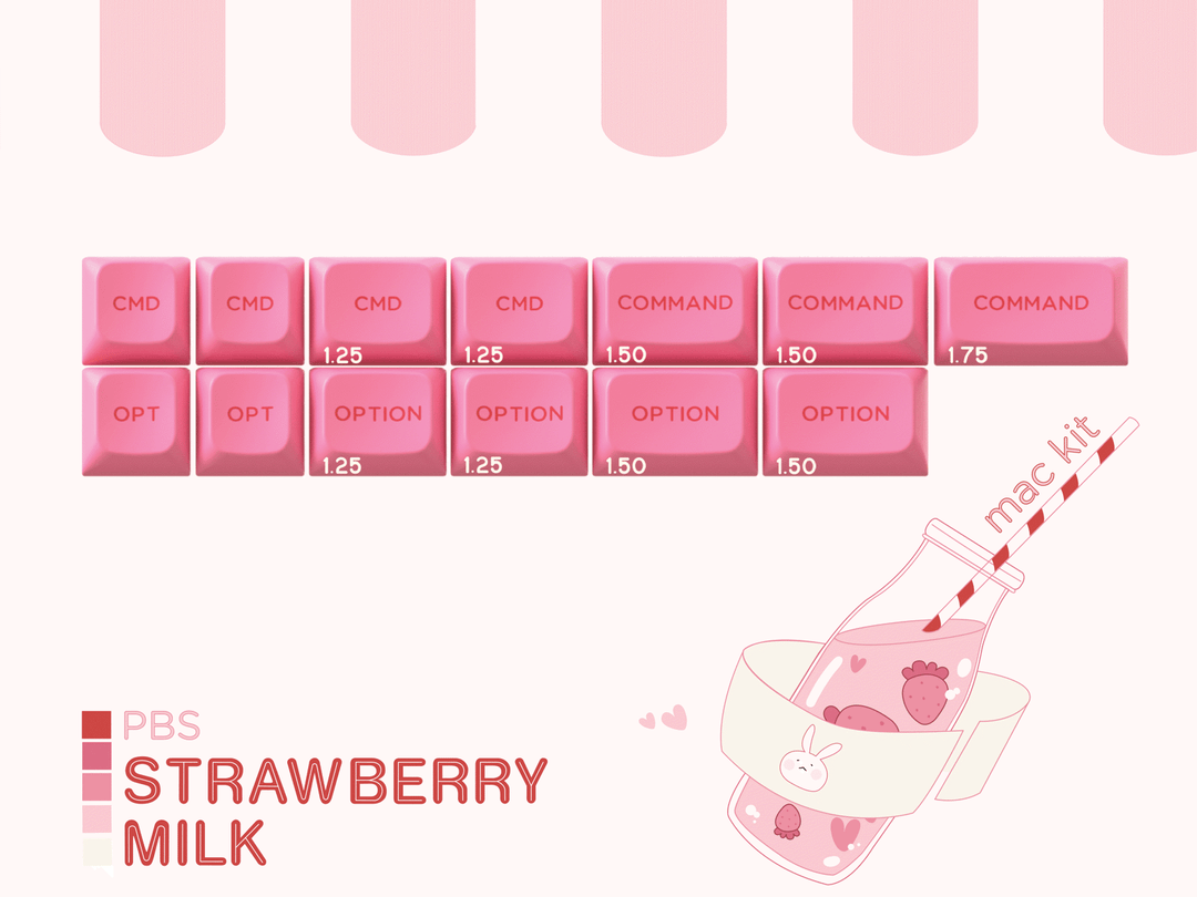 [Pre-order] PBS Strawberry Milk PBT Keycaps