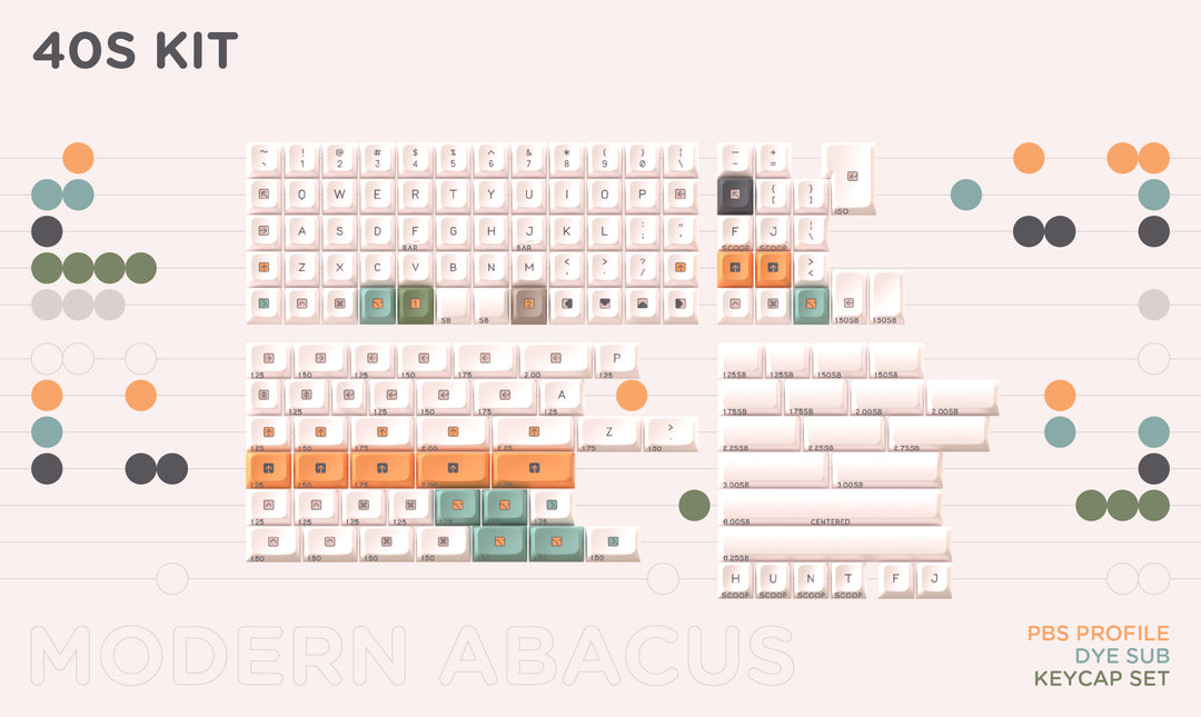 CannonKeys - Keycaps - [Pre-order] PBS Modern Abacus (MoAb) PBT Keycaps - Keebz N Cables