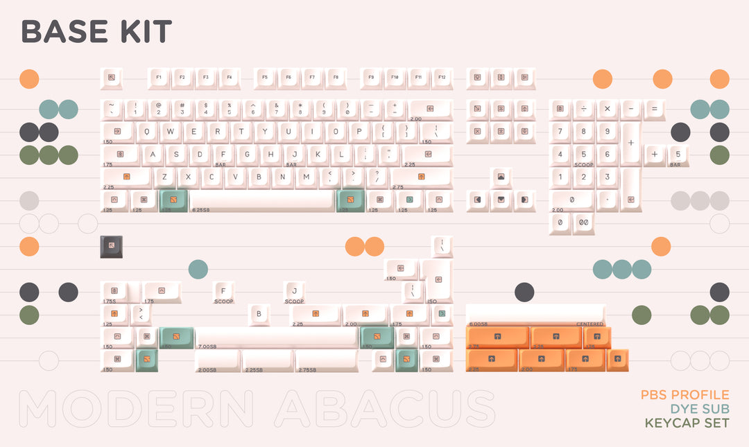 CannonKeys - Keycaps - [Pre-order] PBS Modern Abacus (MoAb) PBT Keycaps - Keebz N Cables