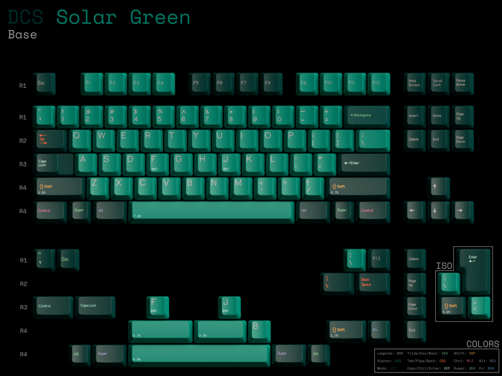 [Group-buy] DCS Solar Green Keycaps