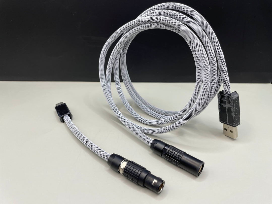 Keebz N Cables - Cables - Greyish White Mechanical Keyboard Straight LEMO Cable - Keebz N Cables