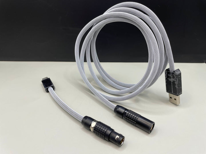 Keebz N Cables - Cables - Greyish White Mechanical Keyboard Straight LEMO Cable - Keebz N Cables