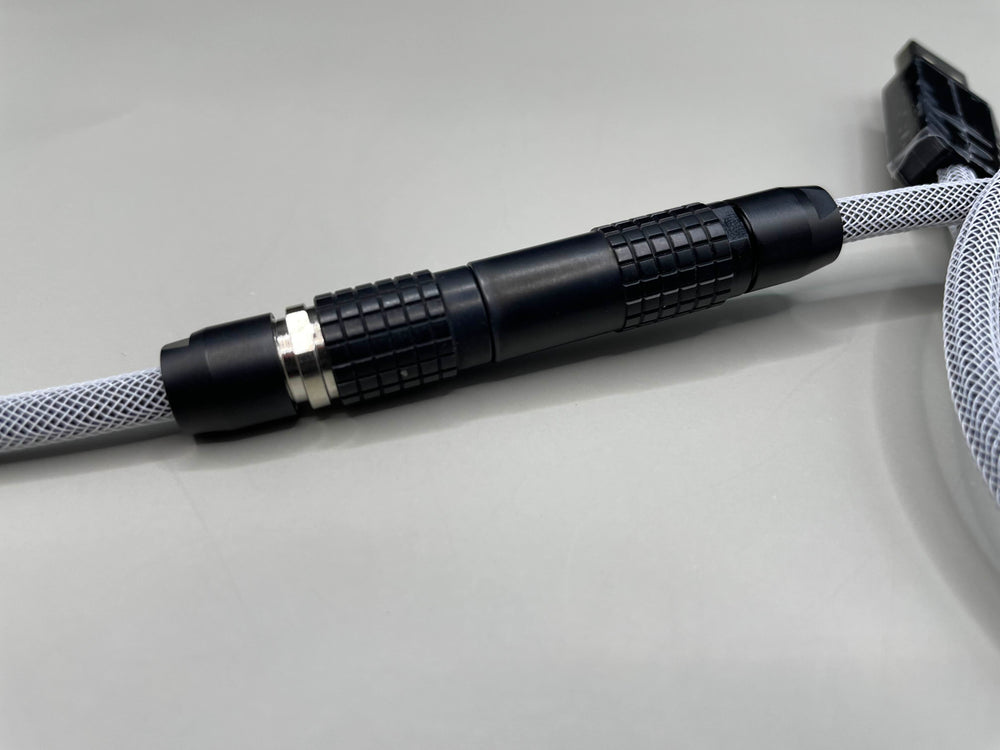 Keebz N Cables - Cables - Greyish White Mechanical Keyboard Straight LEMO Cable - Keebz N Cables