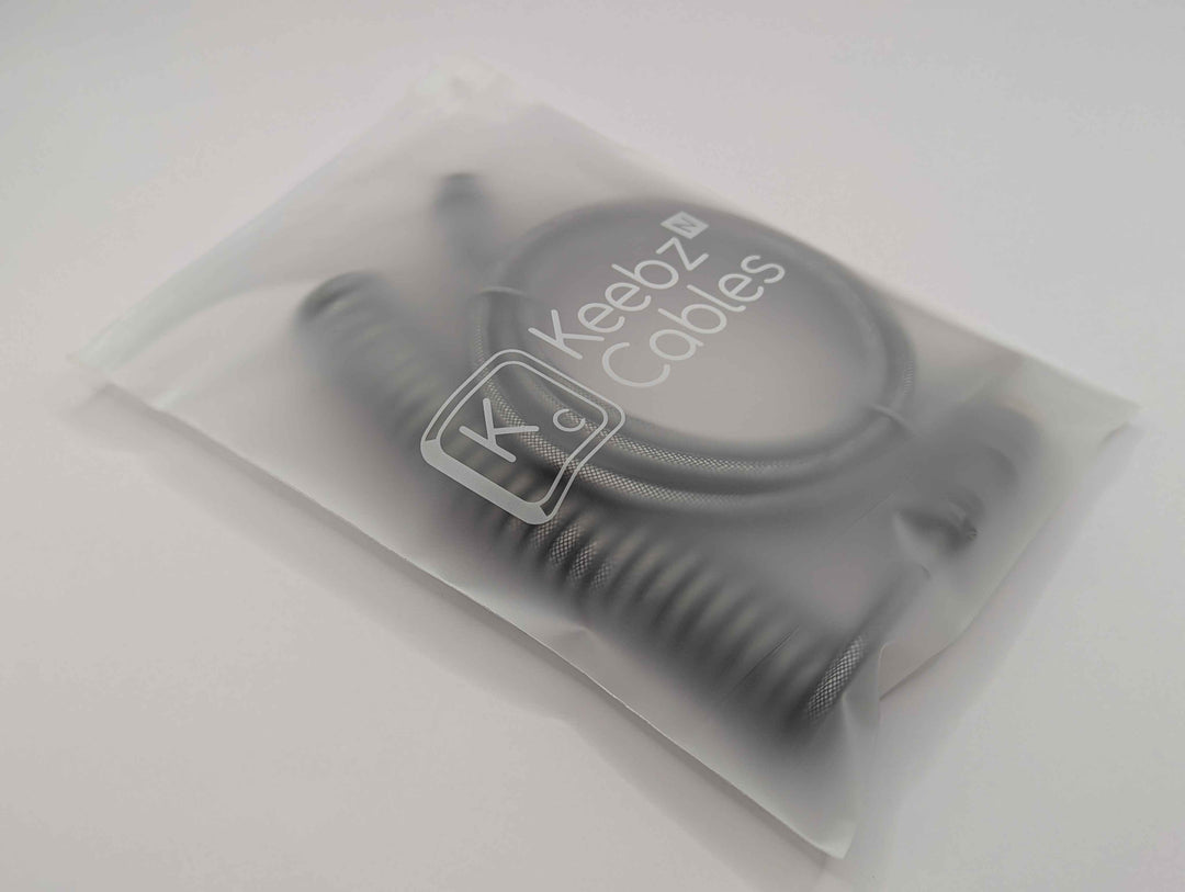 Keebz N Cables - Cables - Gunmetal Grey Mechanical Keyboard Coiled Cable GX16 - Keebz N Cables