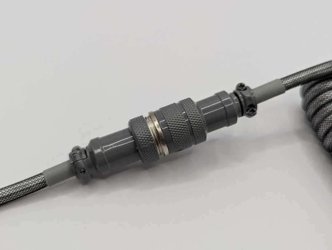 Keebz N Cables - Cables - Gunmetal Grey Mechanical Keyboard Coiled Cable GX16 - Keebz N Cables