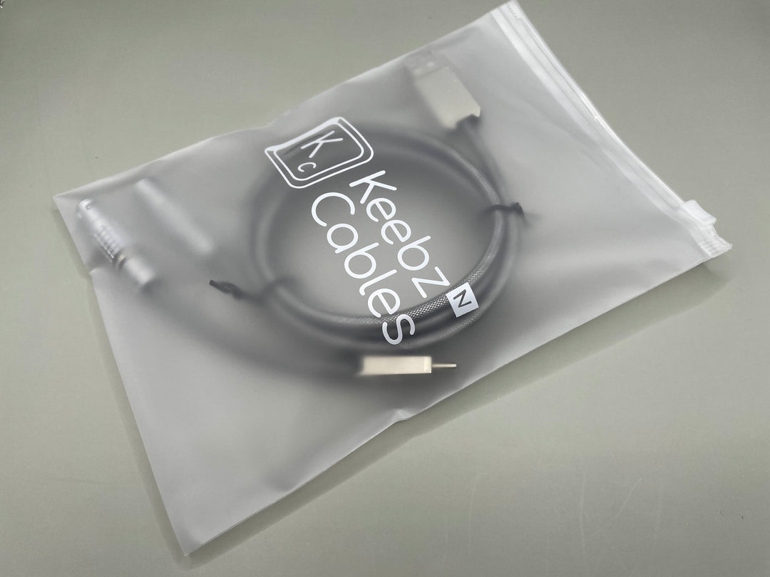 Keebz N Cables - Cables - Silver Mechanical Keyboard Straight LEMO Cable - Keebz N Cables