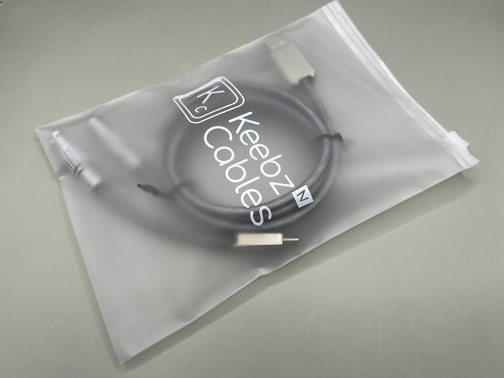 Keebz N Cables - Cables - Silver Mechanical Keyboard Straight LEMO Cable - Keebz N Cables