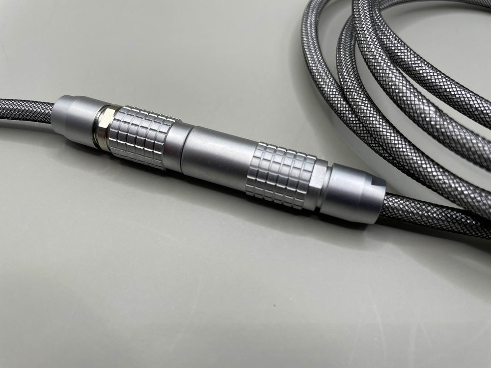 Keebz N Cables - Cables - Silver Mechanical Keyboard Straight LEMO Cable - Keebz N Cables