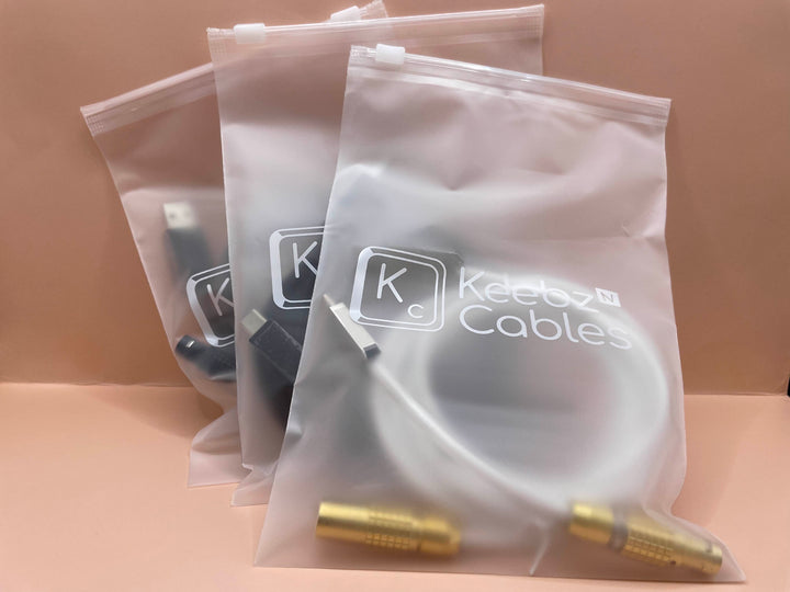 Keebz N Cables - Cables - Silver Mechanical Keyboard Straight LEMO Cable - Keebz N Cables