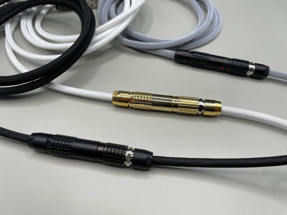 Keebz N Cables - Cables - Triple Black Mechanical Keyboard Straight LEMO Cable - Keebz N Cables