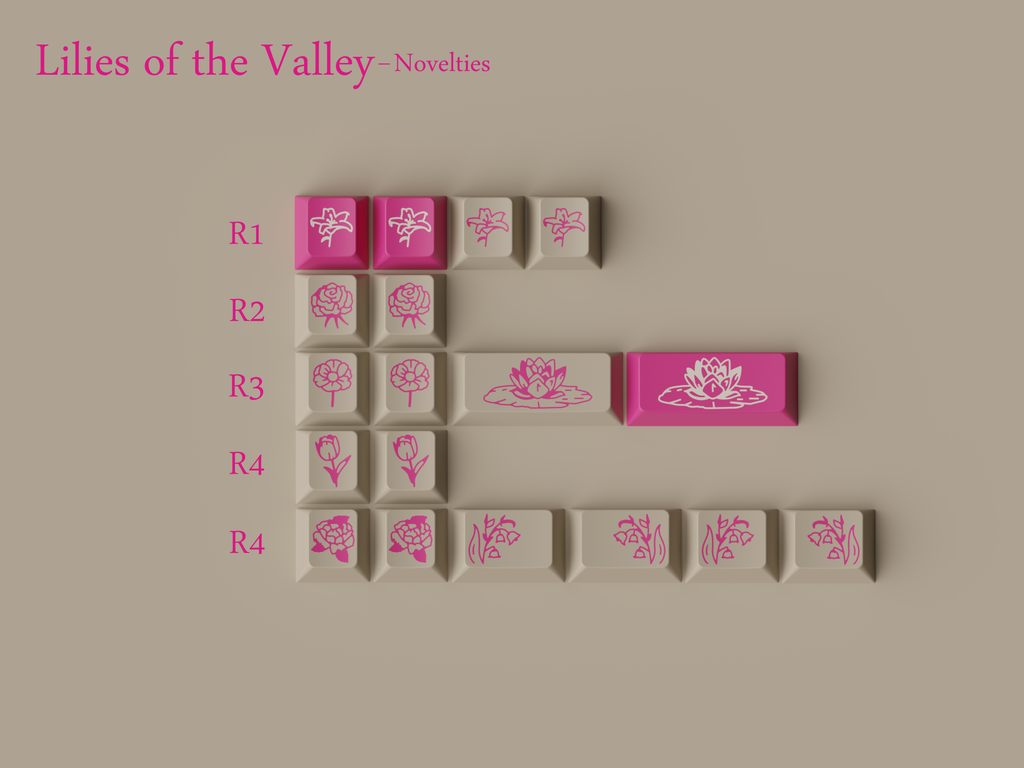 Keykobo Lilies/Lily of the Valley (LoV) Keycaps - Novelty Kits