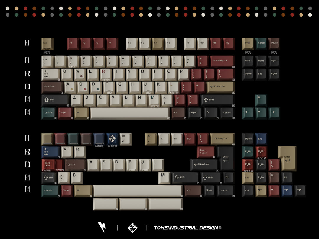 Keykobo - Keycaps - Keykobo KKB Retro Mixed Lights R2 Keycaps - Keebz N Cables