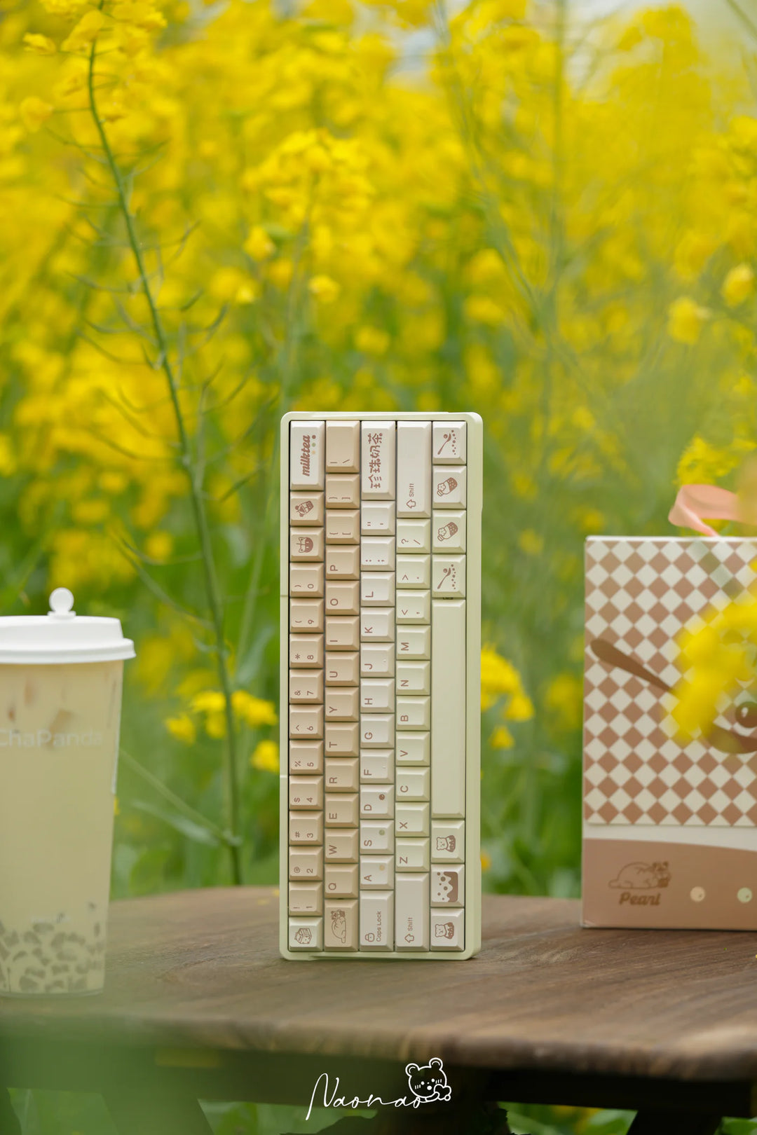 QwertyKeys Pearl Milk Tea Dye-sub PBT Keycaps – Keebz N Cables