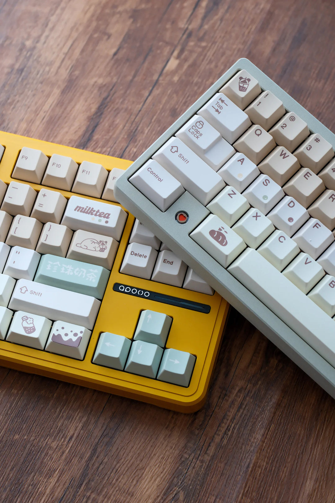 QwertyKeys Pearl Milk Tea Dye-sub PBT Keycaps – Keebz N Cables