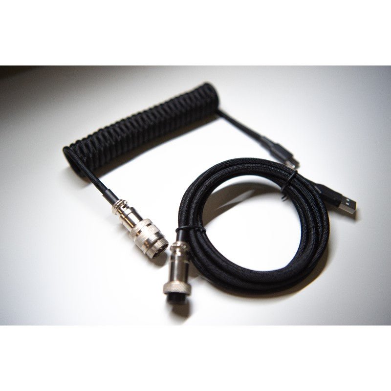 Black Mechanical Keyboard Coiled Cable GX16 - Keebz N CablesCables